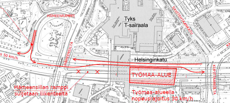 T3-liikennemuutokset kartalla