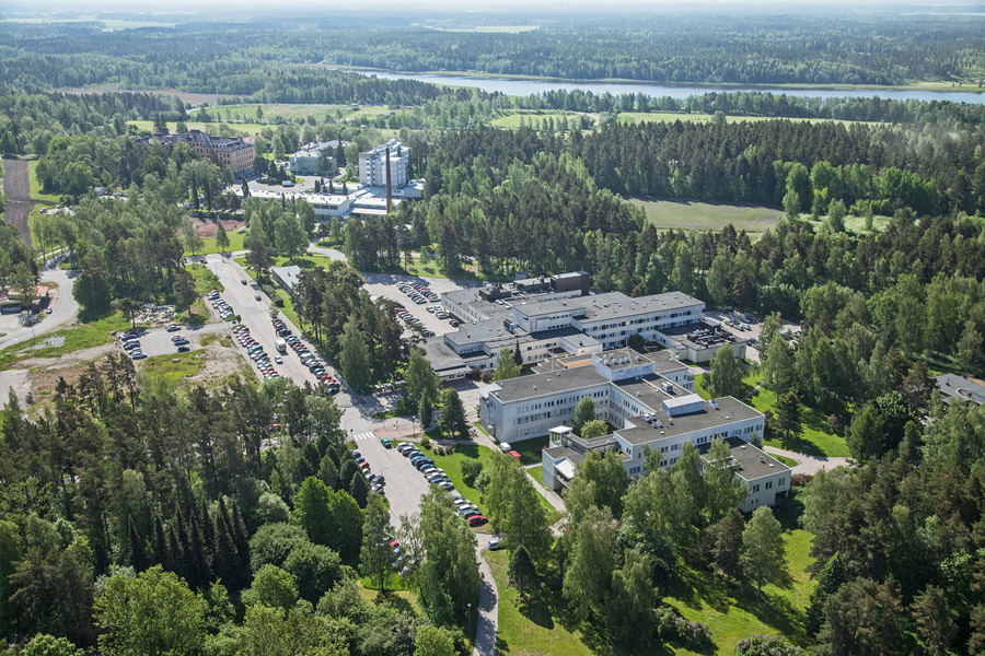 Vakka-Suomen sairaala ilmakuvassa.