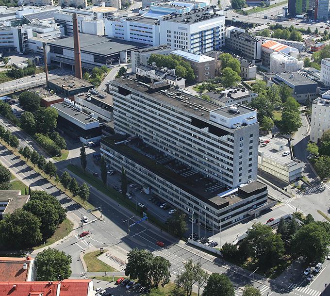 Air photo of Tyks U-hospital.