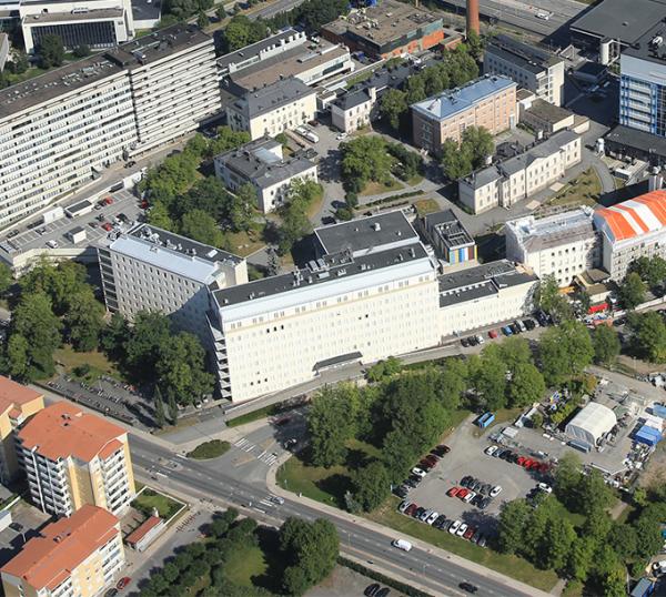 Air photo of Tyks A-hospital.